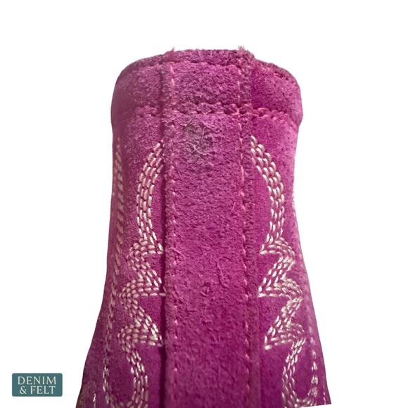 NEW Ariat Dixon Pink Suede Western Bootie Rodeo Festival Cowgirl Size 7 B Bold - Picture 16 of 16